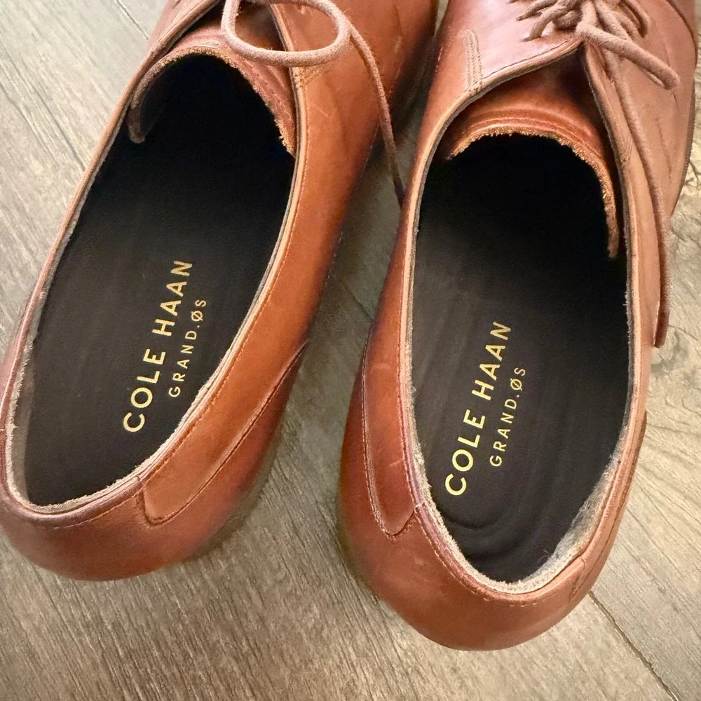 Cole Haan Oxford Mens 10 M British Tan Leather Grand OS Cap Toe C24519